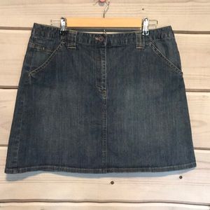 Talbots mini jean skirt size 16